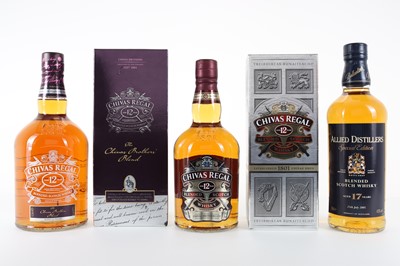 Lot 102 - CHIVAS REGAL 12 YEAR OLD 75CL, BROTHERS BLEND 1L AND ALLIED DISTILLERS 17 YEAR OLD