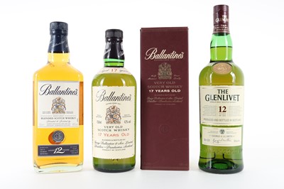 Lot 105 - GLENLIVET 12 YEAR OLD 75CL, BALLANTINE'S 17 YEAR OLD 75CL AND BALLANTINE'S 12 YEAR OLD