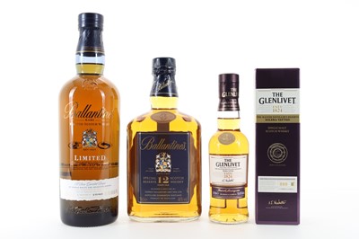 Lot 143 - GLENLIVET MASTER DISTILLER'S RESERVE 20CL, BALLANTINE'S LIMITED AND 12 YEAR OLD