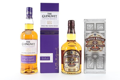 Lot 159 - GLENLIVET CAPTAIN'S RESERVE AND CHIVAS REGAL 12 YEAR OLD 75CL