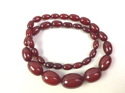 Lot 606 - BAKELITE NECKLACE AND ANOTHER