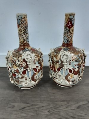 Lot 656 - PAIR OF JAPANESE VASES