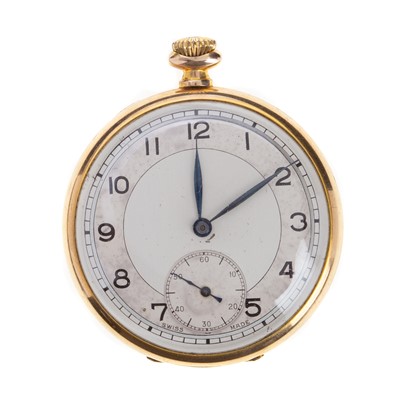 Lot 815 - NINE CARAT GOLD CASED OPEN FACE POCKET WATCH