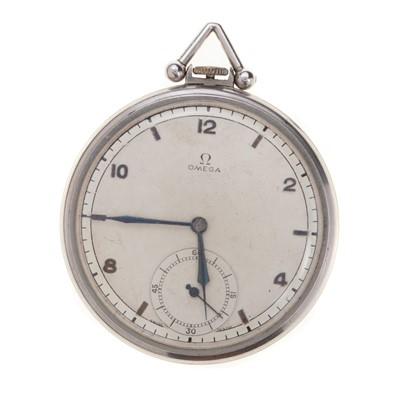 Lot 818 - OMEGA OPEN FACE POCKET WATCH