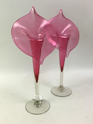 Lot 520 - PAIR OF JACK IN THE PULPIT STYLE VASES