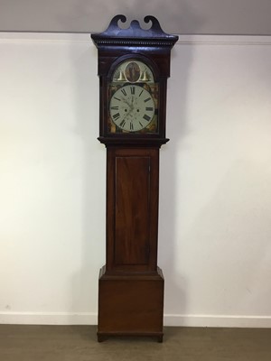 Lot 1053 - GEORGE III MAHOGANY LONGCASE CLOCK