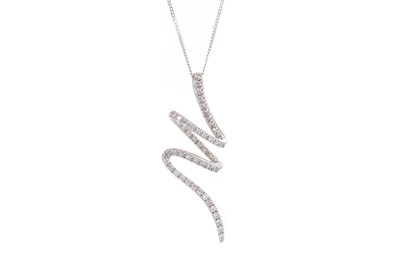 Lot 525 - ZIGZAG DIAMOND PENDANT