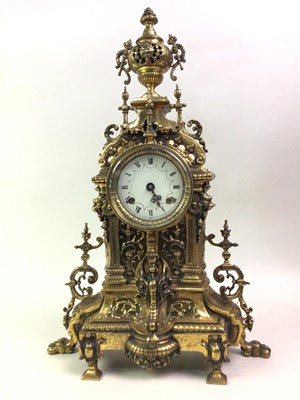 Lot 421 - GILT METAL MANTEL CLOCK