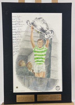 Lot 1815 - CELTIC F.C. & LISBON LIONS INTEREST, SIGNED ORIGINAL WORK OF ART