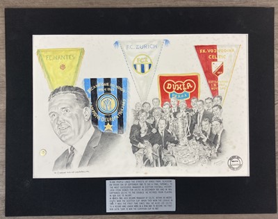 Lot 1819 - CELTIC F.C. & LISBON LIONS INTEREST, SIGNED ORIGINAL WORK OF ART