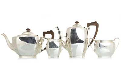 Lot 1081 - GEORGE V FOUR PIECE SILVER TEA SERVICE