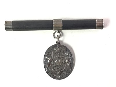 Lot 711 - GEORGE V SCOTTISH MESSENGER-AT-ARMS EBONY TIPSTAFF AND MEDAL