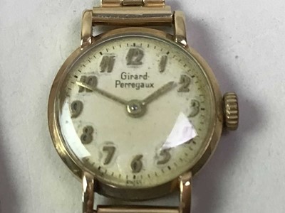 Lot 679 - NINE CARAT GOLD GIRARD PERREGAUX WRIST WATCH