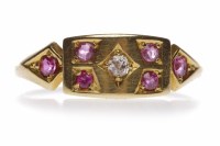 Lot 103 - VICTORIAN CREATED RUBY AND DIAMOND RING the...