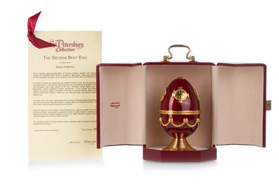 Lot 1697 - THE GEORGE BEST FABRGÉ EGG BY SARAH FABERGE