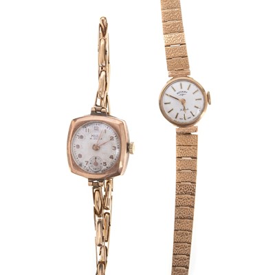 Lot 821 - TWO GOLD CASED WRIST WATCHES