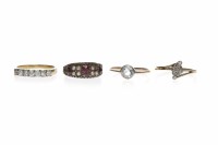 Lot 109 - FOUR VARIOUS DRESS RINGS comprising a...