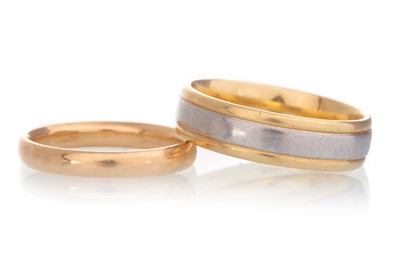 Lot 553 - TWO WEDDING BANDS