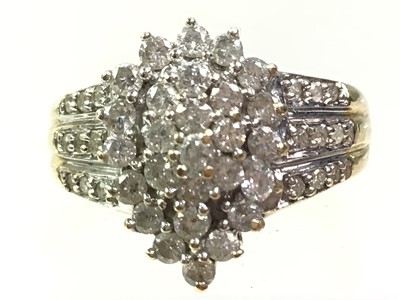 Lot 10 - NINE CARAT GOLD AND DIAMOND CLUSTER RING