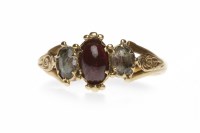 Lot 114 - MID VICTORIAN GEM SET RING the central oval...