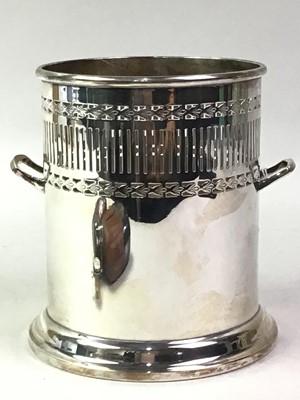 Lot 17 - SILVER PLATE AND CLEAR GLASS HIP FLASK