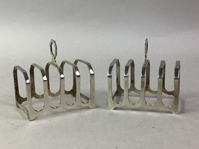 Lot 20 - PAIR OF SILVER FIVE-BAR TOASTRACKS