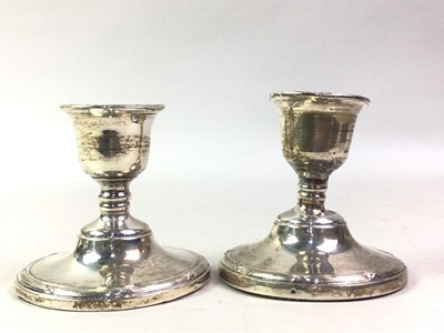 Lot 21 - PAIR OF SILVER CANDLESTICKS
