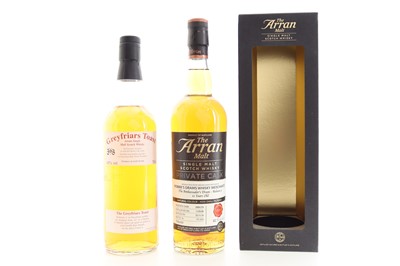 Lot 252 - ARRAN 2008 11 YEAR OLD AMBASSADOR'S CASK #278 AND ARRAN GREYFRIARS TOAST