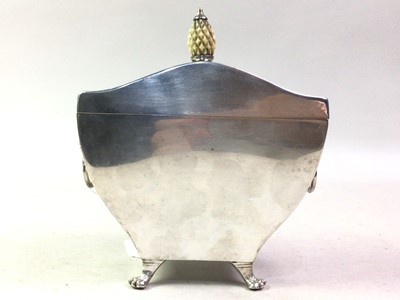 Lot 44 - SILVER PLATED TEA CADDY
