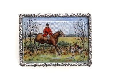 Lot 1086 - ELIZABETH II SILVER AND ENAMEL SNUFF BOX