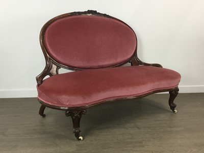 Lot 1505 - VICTORIAN MAHOGANY CARVED PARLOUR SOFA