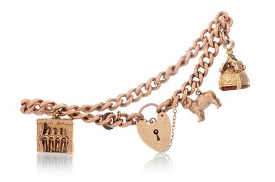 Lot 560 - GOLD CHARM BRACELET