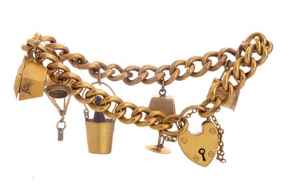 Lot 564 - GOLD CHARM BRACELET