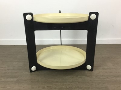 Lot 424 - LUIGI MASSONI FOR HARVEY GUZZINI, TWO TIER CREAM AND BLACK ACRYLIC TROLLEY