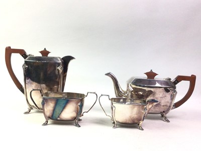 Lot 126 - SILVER PLATED FOUR PIECE COFFEE AND TEA SERVICE