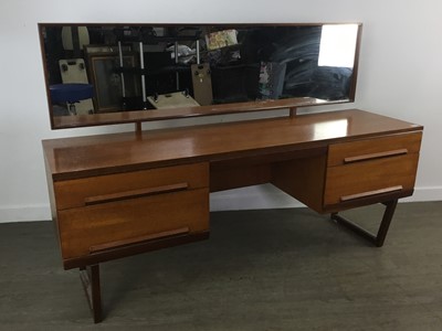 Lot 130 - MID CENTURY TEAK DRESSING TABLE WITH MIRROR