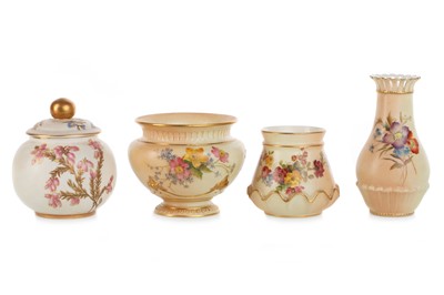 Lot 1512 - THREE ROYAL WORCESTER BLUSH IVORY VASES