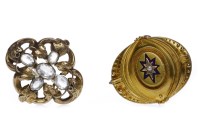 Lot 132 - TWO VICTORIAN BROOCHES one of oval form with...