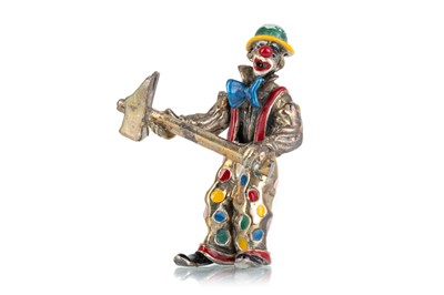 Lot 1115 - SILVER AND ENAMEL MINIATURE FIGURE