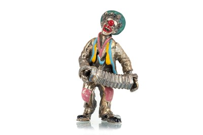 Lot 1120 - SILVER AND ENAMEL MINIATURE FIGURE