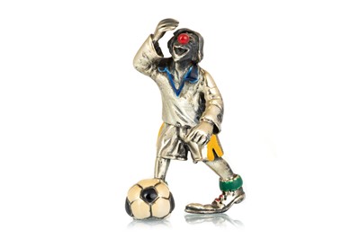 Lot 1128 - SILVER AND ENAMEL MINIATURE FIGURE