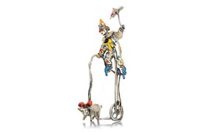 Lot 1130 - SILVER AND ENAMEL MINIATURE FIGURE