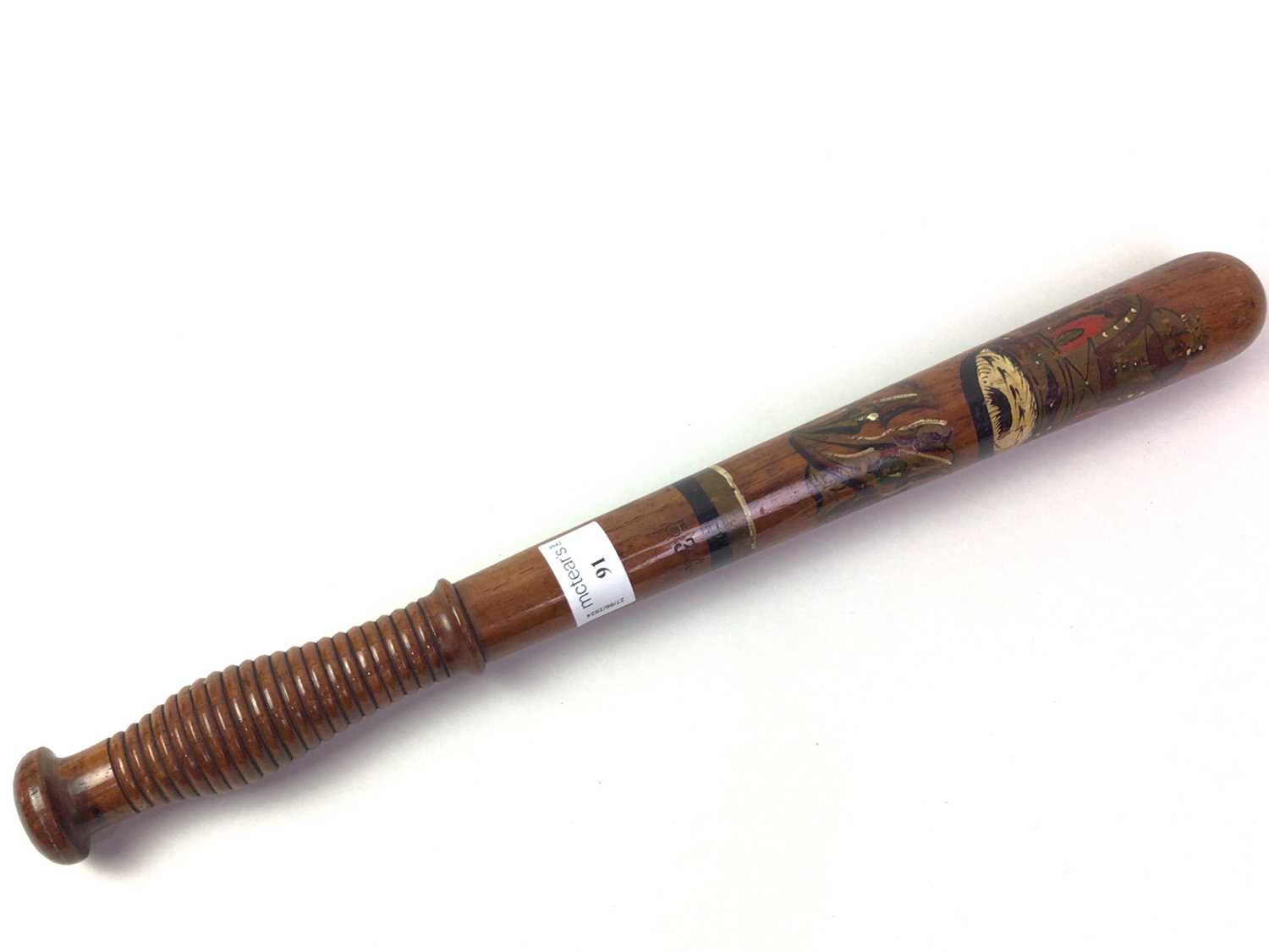 Lot 91 - PAINTED VICTORIAN GLASGOW POLICE TRUNCHEON