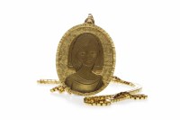 Lot 139 - OVAL PENDANT ON CHAIN the pendant depicting a...