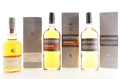 Lot 261 - GLENKINCHIE 12 YEAR OLD, AUCHENTOSHAN AMERICAN OAK AND AUCHENTOSHAN CLASSIC