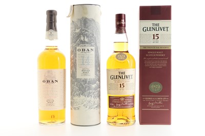 Lot 275 - OBAN 14 YEAR OLD AND GLENLIVET 15 YEAR OLD FRENCH OAK RESERVE