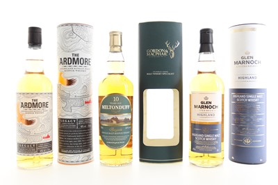 Lot 279 - MILTONDUFF 10 YEAR OLD GORDON & MACPHAIL, ARDMORE LEGACY AND GLEN MARNOCH HIGHLAND