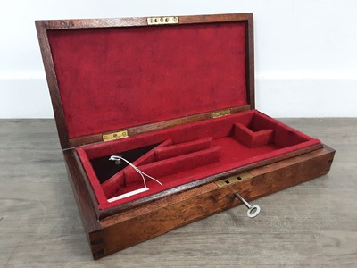 Lot 34 - MAHOGANY PISTOL CASE