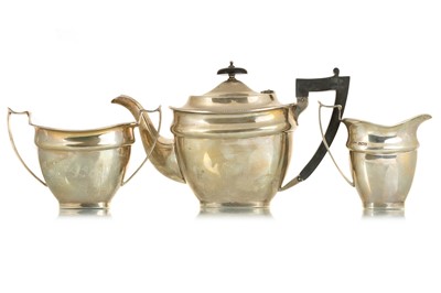 Lot 1133 - GEORGE V THREE PIECE SILVER TEA SERVICE