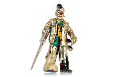 Lot 1135 - SILVER AND ENAMEL MINIATURE FIGURE